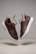 Hakiki Deri Floater Sneaker – EVA Taban, +3 cm Boy Uzatan – Kahverengi – 1