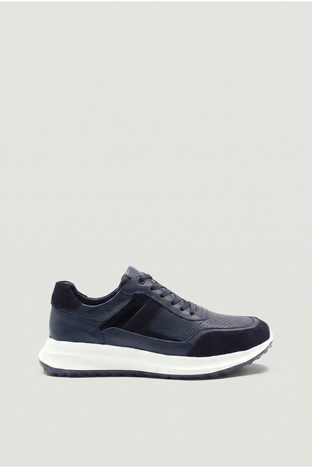TCHOUAMENI Günlük Hakiki Dana Derisi Erkek Sneaker +3 CM Boy Uzatan Gizli Topuk Spor Ayakkabı Lacivert