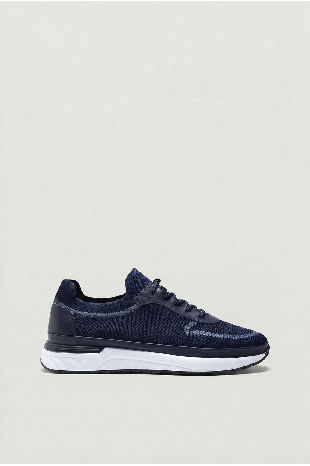 BELLINGHAM Yazlık Günlük Hakiki Deri Triko Erkek Sneaker +3 CM Boy Uzatan Gizli Topuk Lacivert