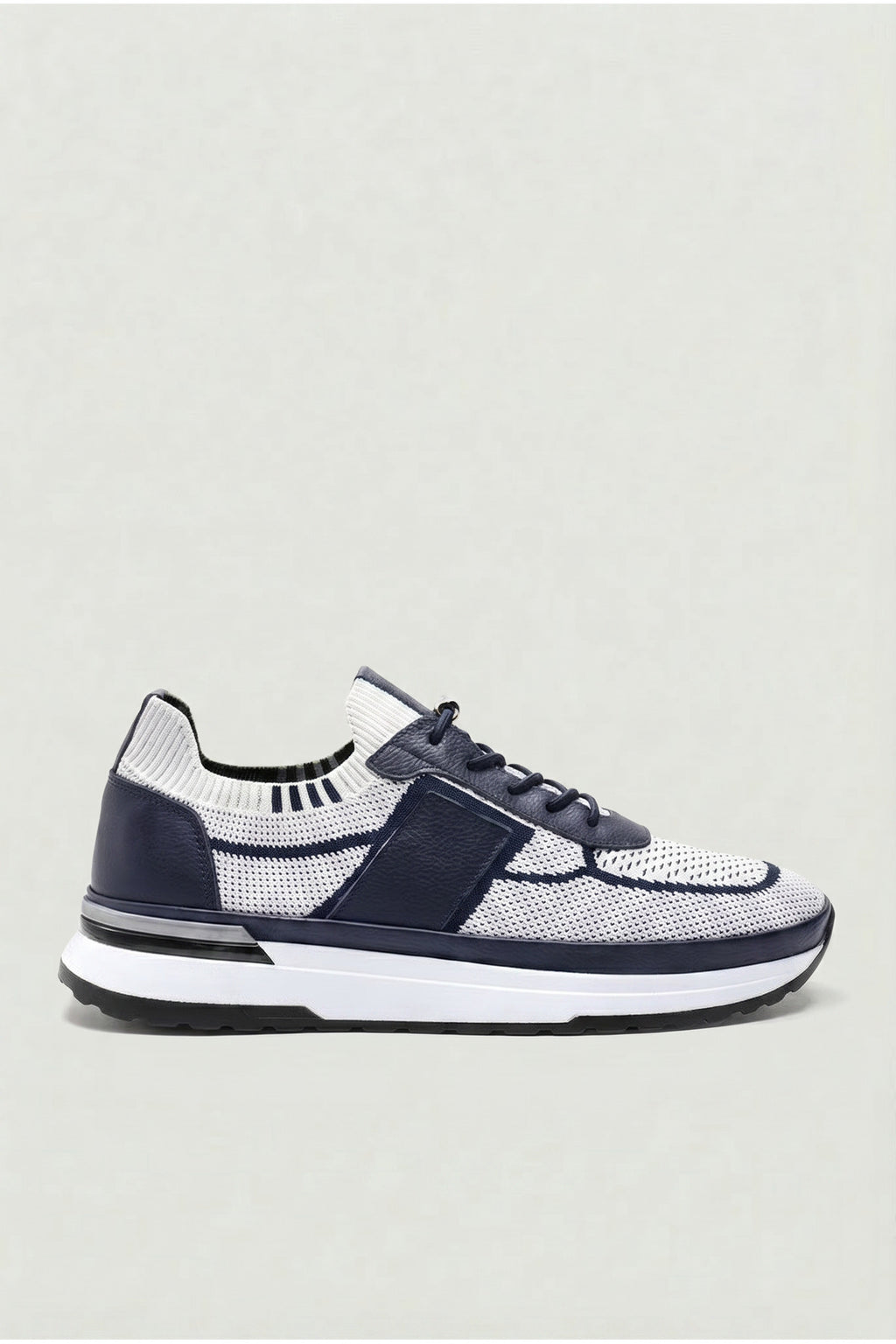 DOUE Yazlık Günlük Hakiki Deri Triko Erkek Sneaker +3 CM Boy Uzatan Gizli Topuk Beyaz