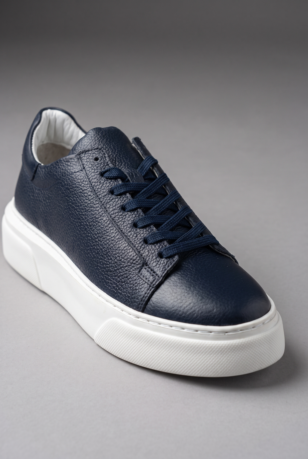 Hakiki Deri Floater Sneaker – EVA Taban, +3 cm Boy Uzatan – Lacivert – 2
