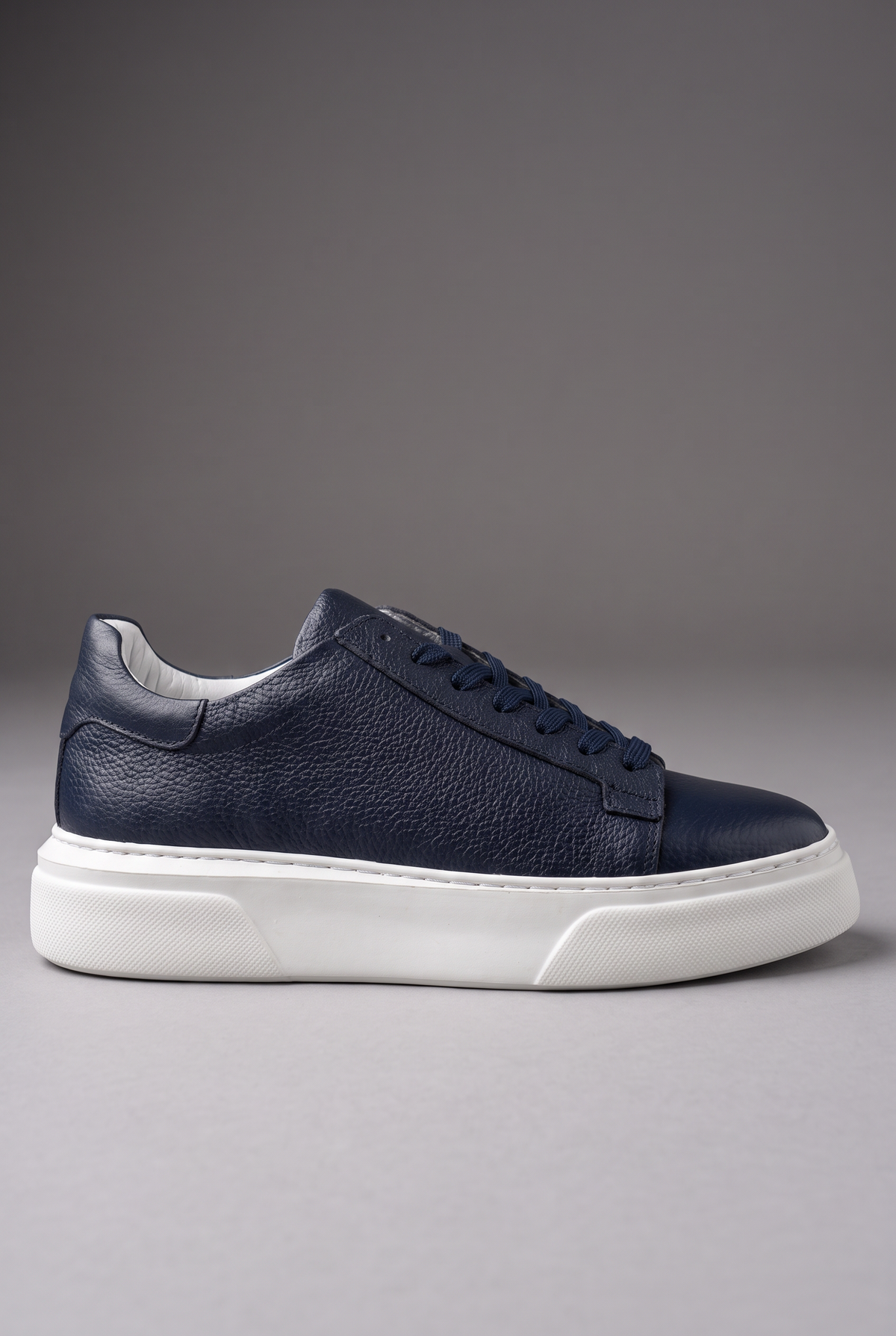 Hakiki Deri Floater Sneaker – EVA Taban, +3 cm Boy Uzatan – Lacivert – 3