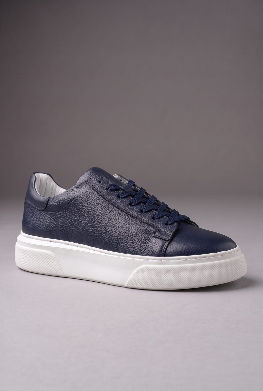 Hakiki Deri Floater Sneaker – EVA Taban, +3 cm Boy Uzatan – Lacivert – 4