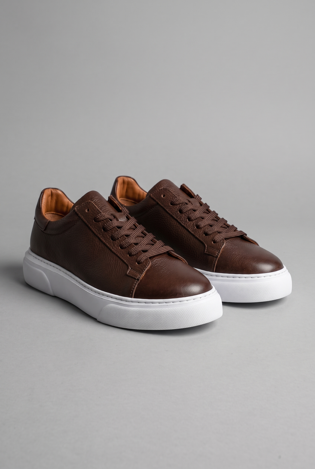 Hakiki Deri Floater Sneaker – EVA Taban, +3 cm Boy Uzatan – Kahverengi – 4