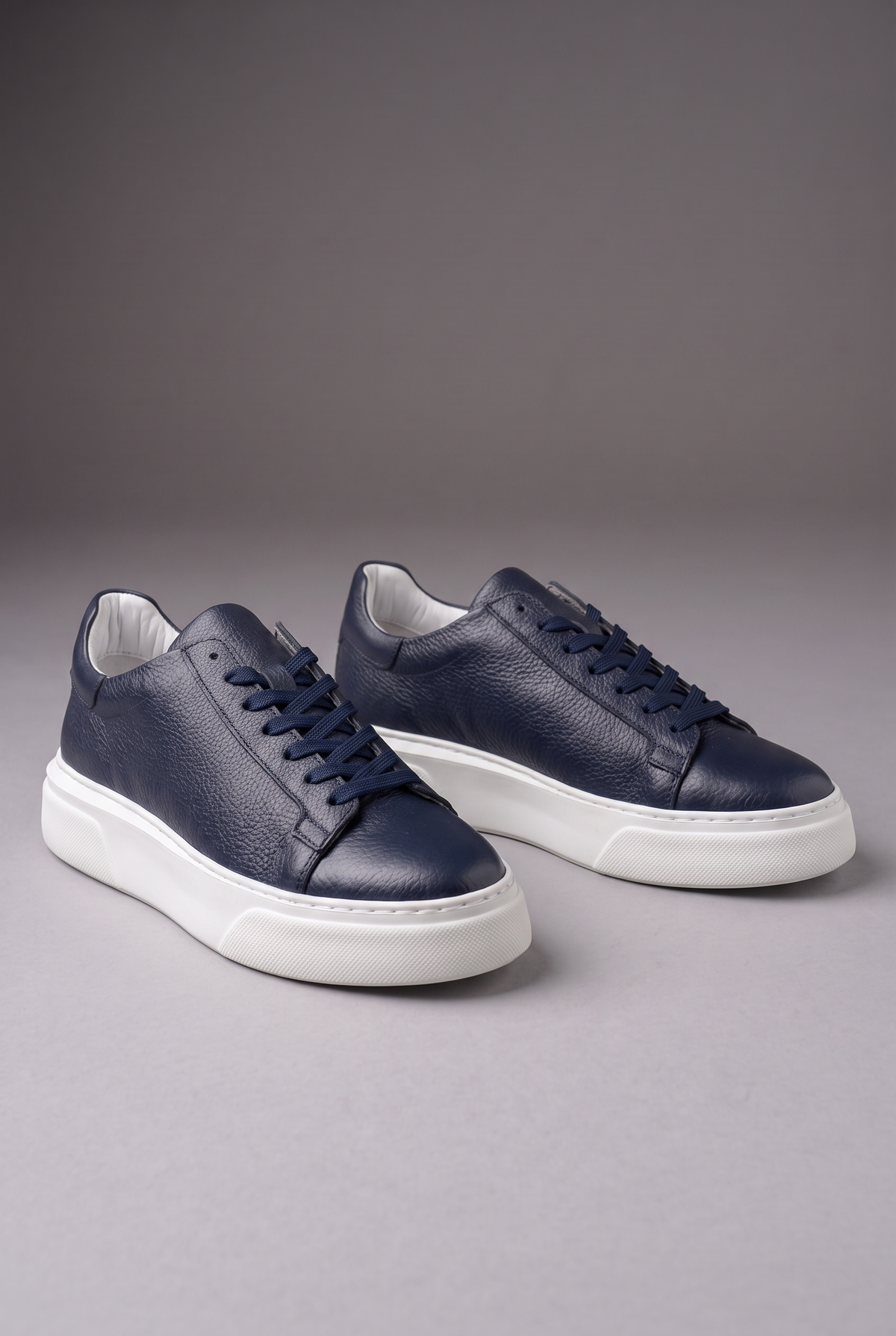 Hakiki Deri Floater Sneaker – EVA Taban, +3 cm Boy Uzatan – Lacivert – 5
