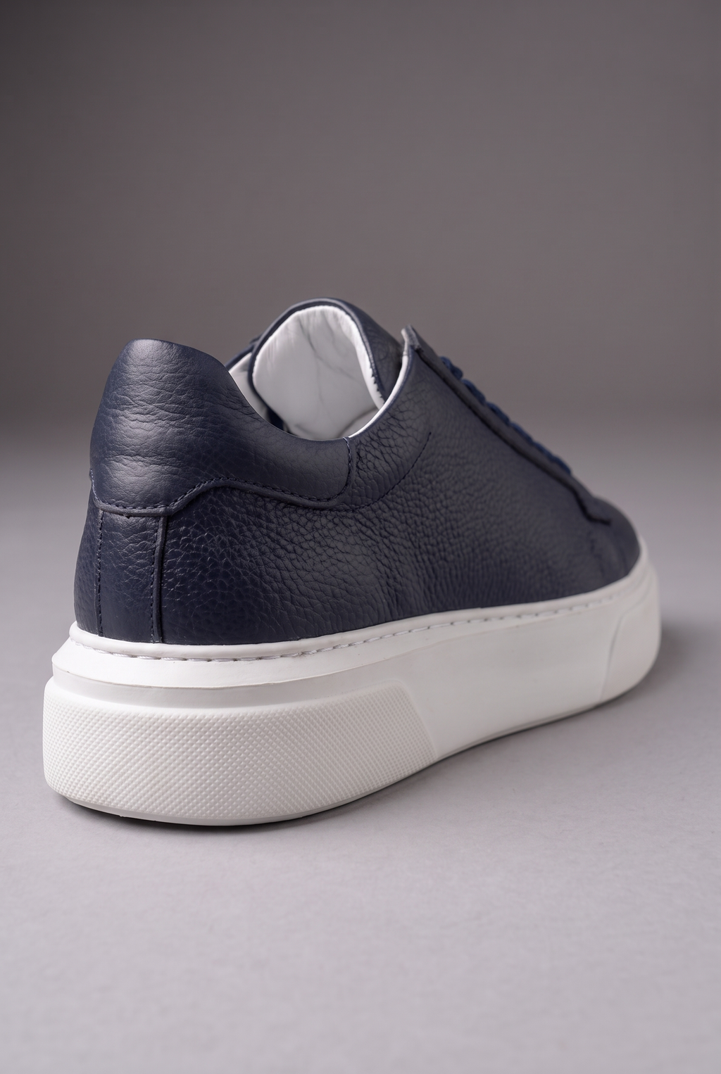 Hakiki Deri Floater Sneaker – EVA Taban, +3 cm Boy Uzatan – Lacivert – 6