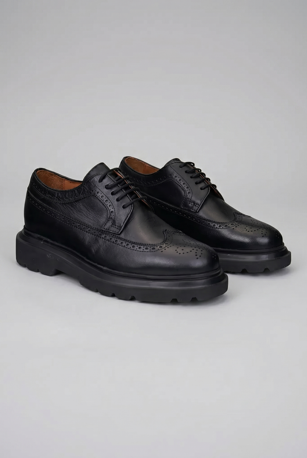 VOO Shoes Konate | %100 Dana Derisi Boy Uzatan Siyah Klasik Kundura | +7 cm Gizli Taban