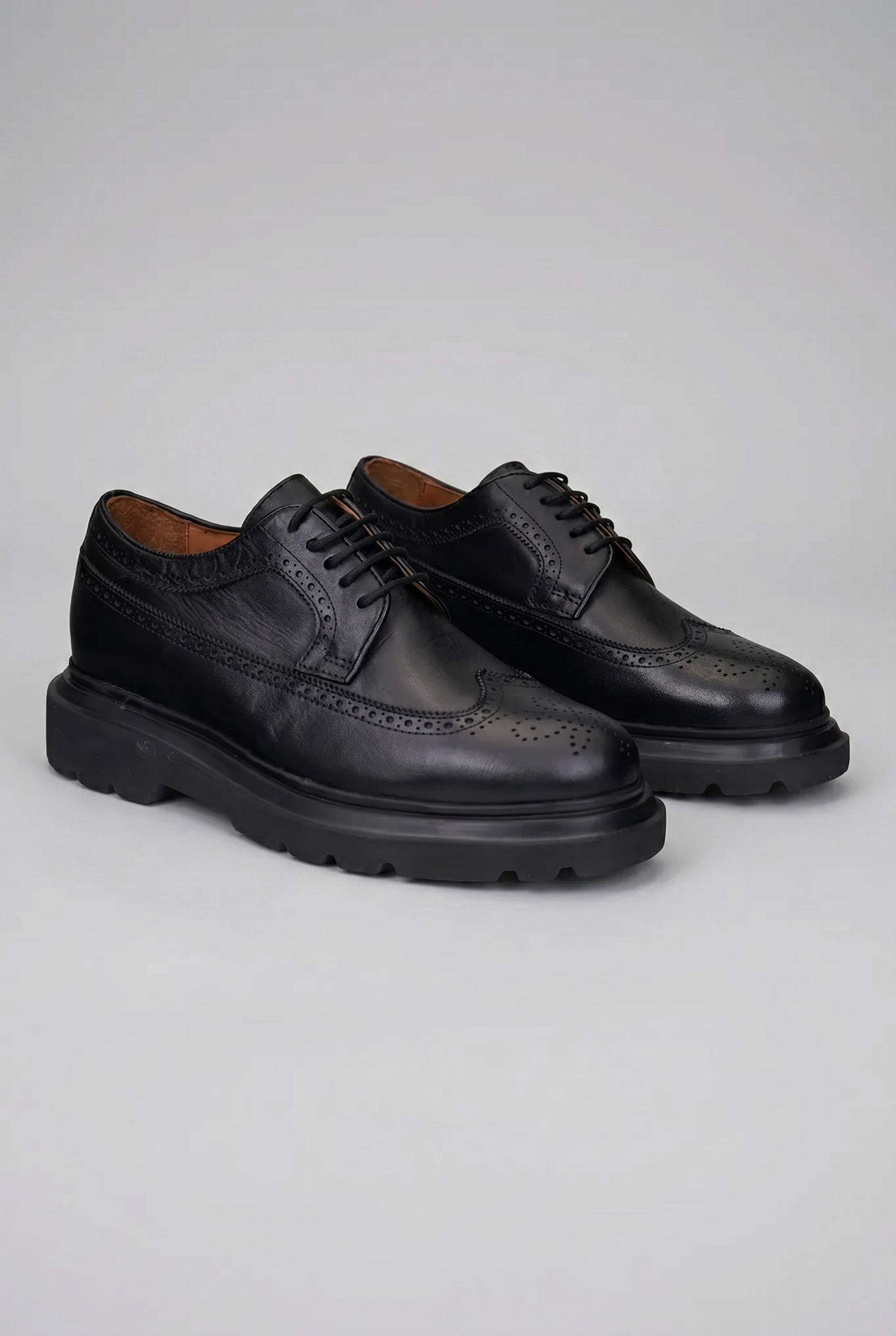 VOO Shoes Konate | %100 Dana Derisi Boy Uzatan Siyah Klasik Kundura | +7 cm Gizli Taban