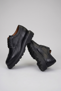 VOO Shoes Konate | %100 Dana Derisi Boy Uzatan Siyah Klasik Kundura | +7 cm Gizli Taban