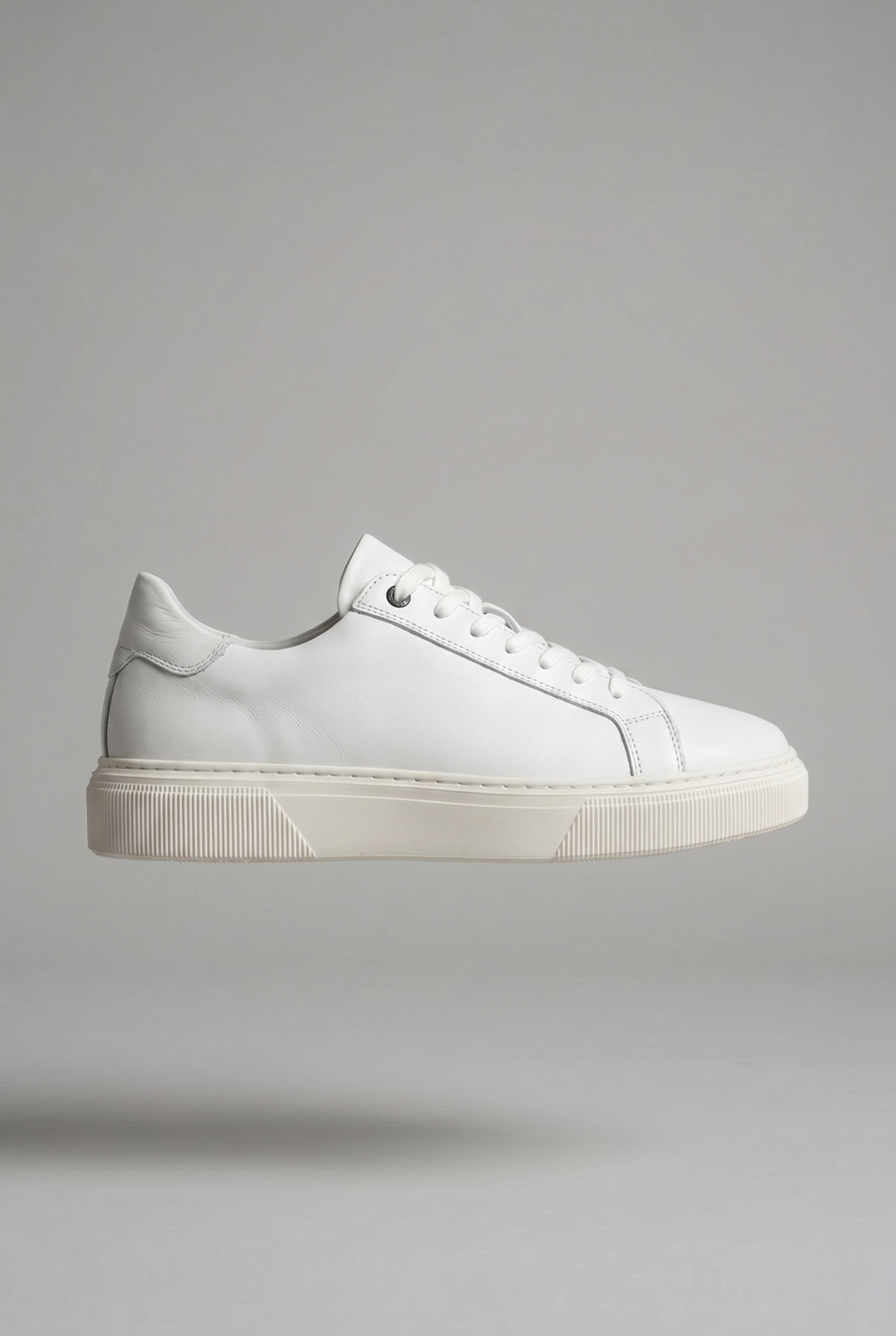 VOO Shoes | %100 Dana Derisi Boy Uzatan Beyaz Sneaker | +7 cm Gizli Taban