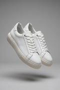 VOO Shoes | %100 Dana Derisi Boy Uzatan Beyaz Sneaker | +7 cm Gizli Taban